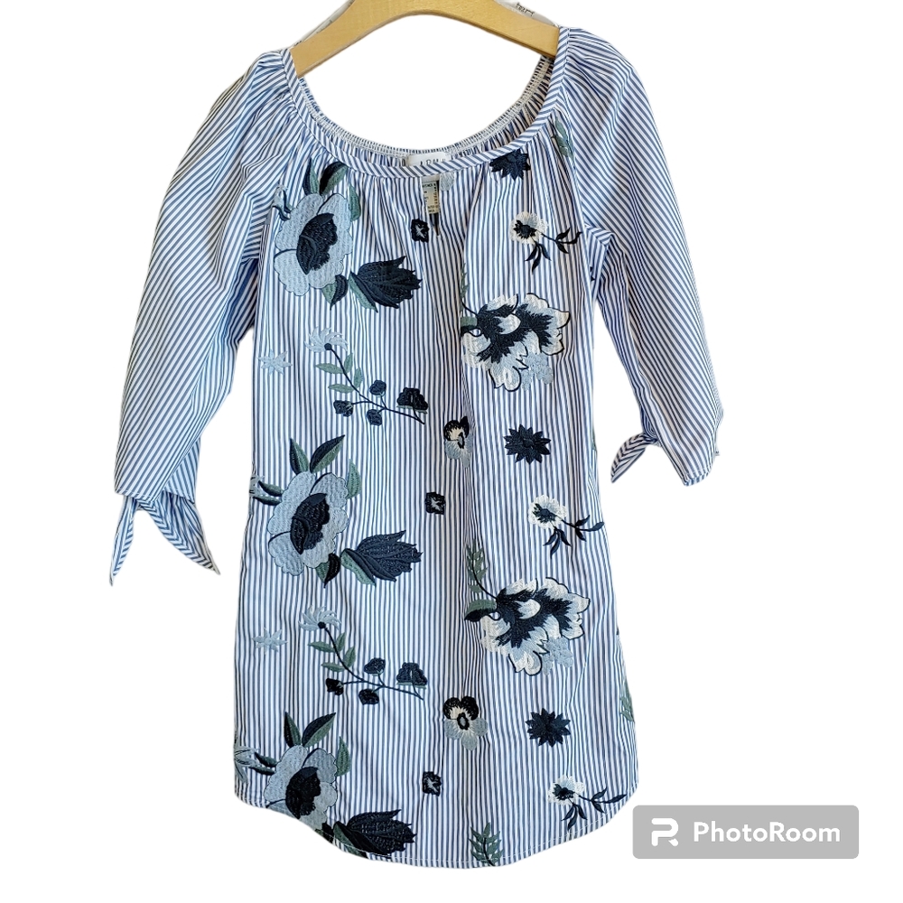 Joseph Ribkoff Blue and White Floral Tunic